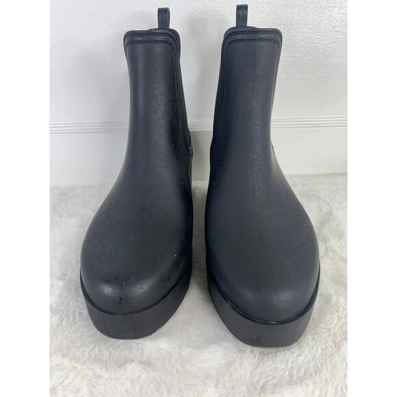 Jeffrey Campbell Black Rubber Chelsea Rain Boots Women’s Size 7 - Picture 2 of 8
